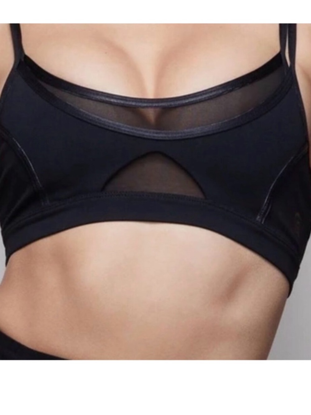 Good American Black Layered Sports Bra - Picture 3 of 4